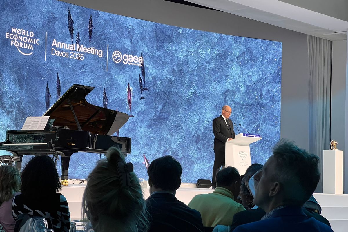 HSH Prince Albert II Attends Inaugural Giving to Amplify Earth Actions Awards Gala Dinner in Davos