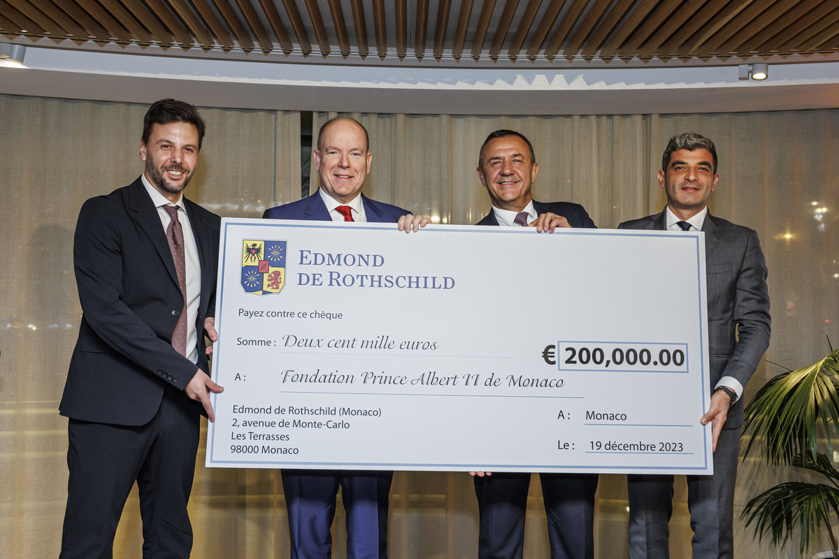 Edmond de Rothschild Monaco donates 200,000 euros to the Prince Albert II of Monaco Foundation